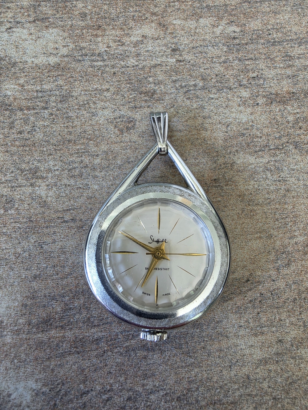Vintage Winding Watch Pendant With Bale